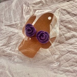 Rose bud stud earrings